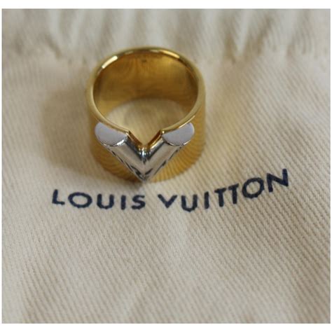 Authentic Louis Vuitton M61085 Essential V Le0194 Ring Metal